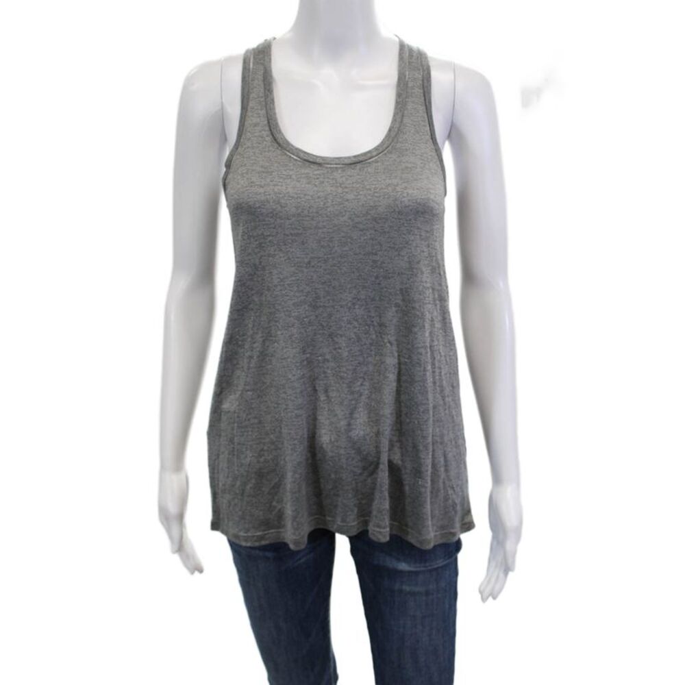 Vince Womens Scoop Neck Sleeveless Active Top Gray Size S